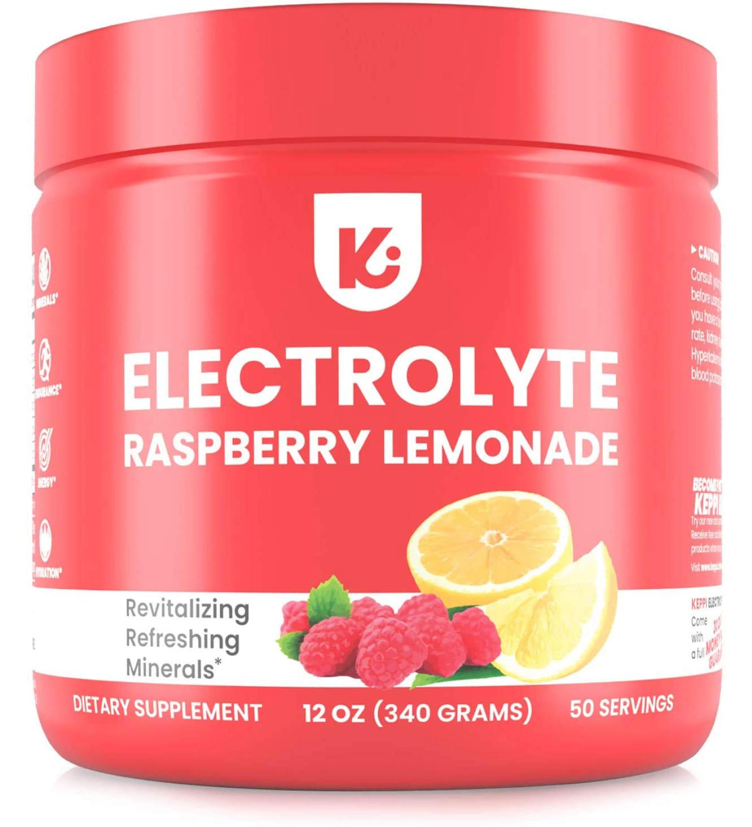 KEPPI Keto Electrolytes Powder - Raspberry Lemonade 50 Servings - No Sugar, Carbs - Advanced Hydration Supplement | Boost Energy - Sugar-Free Electrolyte Drink - Buy Online on GoSupps.com