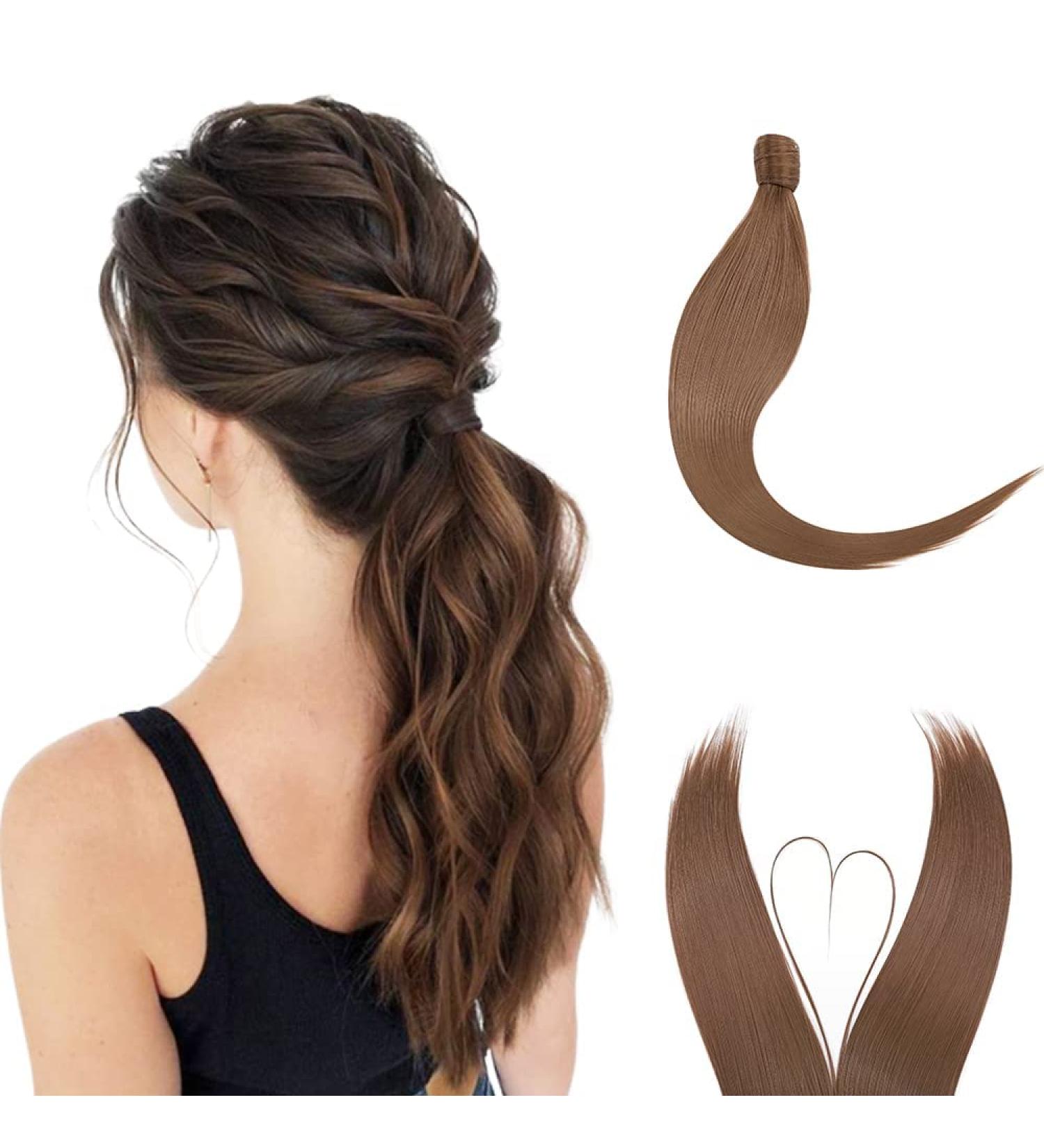 Buy Clip-in Ponytail Hair Extensions - 81cm Light Brown Braid Hairpiece for Natural Super Long Styles - International Shipping Available - Buy Online on GoSupps.com