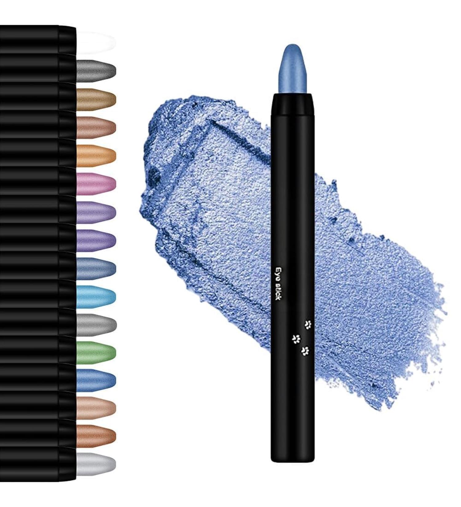 Cream Eyeshadow Stick Highlighter Eyeshadow Pencil Crayon Glitter Eyeshadow Stick Long Lasting Waterproof Eye Shadow Highlighter Stick Make Up Eyeshadow Shimmer Stick (#13 Dark Blue) - Buy Online on GoSupps.com