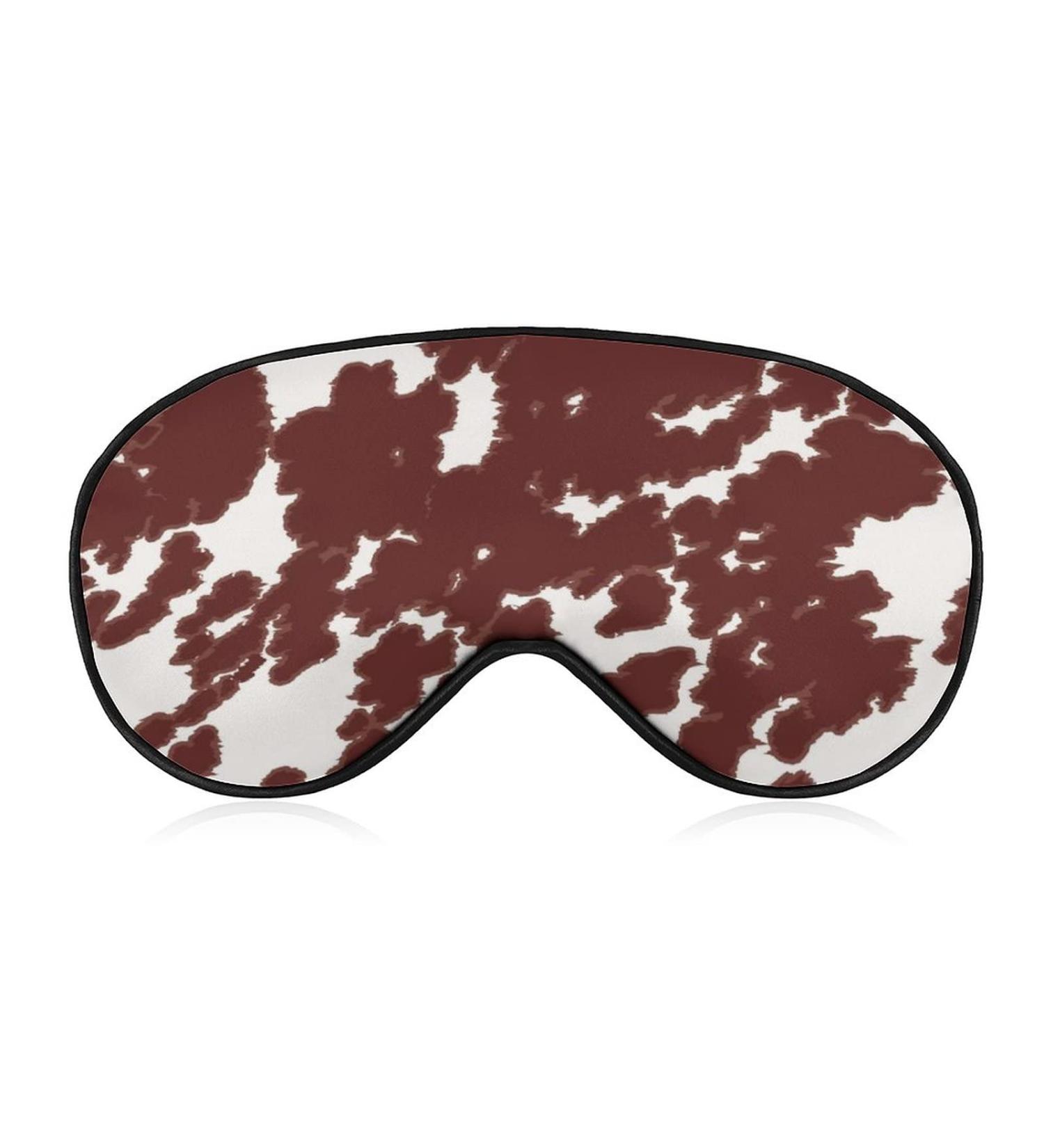 Cowhorse Print Sleep Mask for Women | Adjustable Brown Spots Eye Shades with Elastic Strap - Perfect for Travel & Rest - Buy Online on GoSupps.com