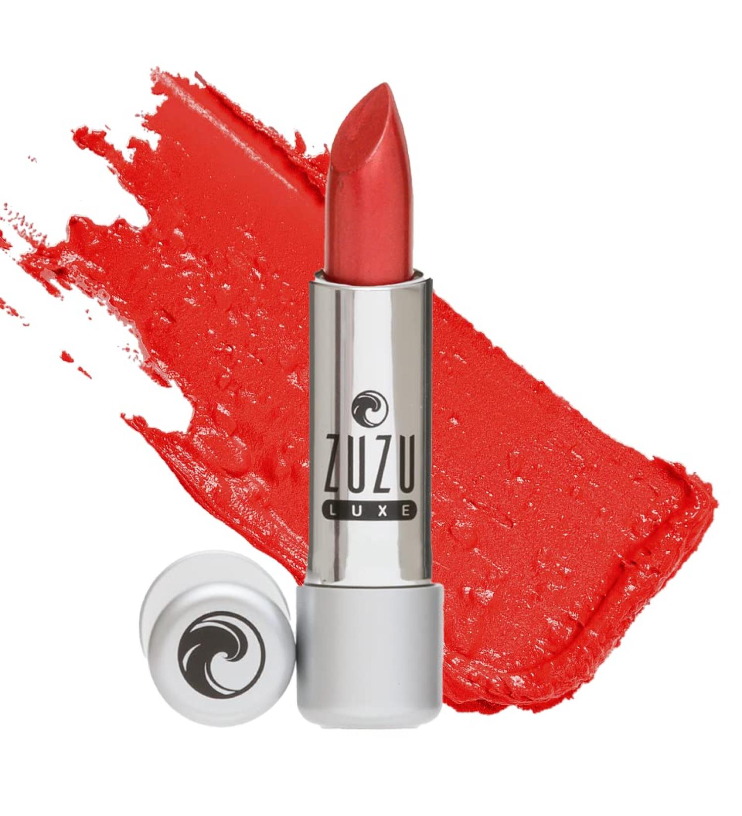 Zuzu Luxe Lip Color Lipstick in Sin - Reddish Brown/Warm Pearl, 0.13 oz | Natural, Paraben-Free, Vegan, Gluten-Free, Cruelty-Free & Non-GMO - Buy Online on GoSupps.com
