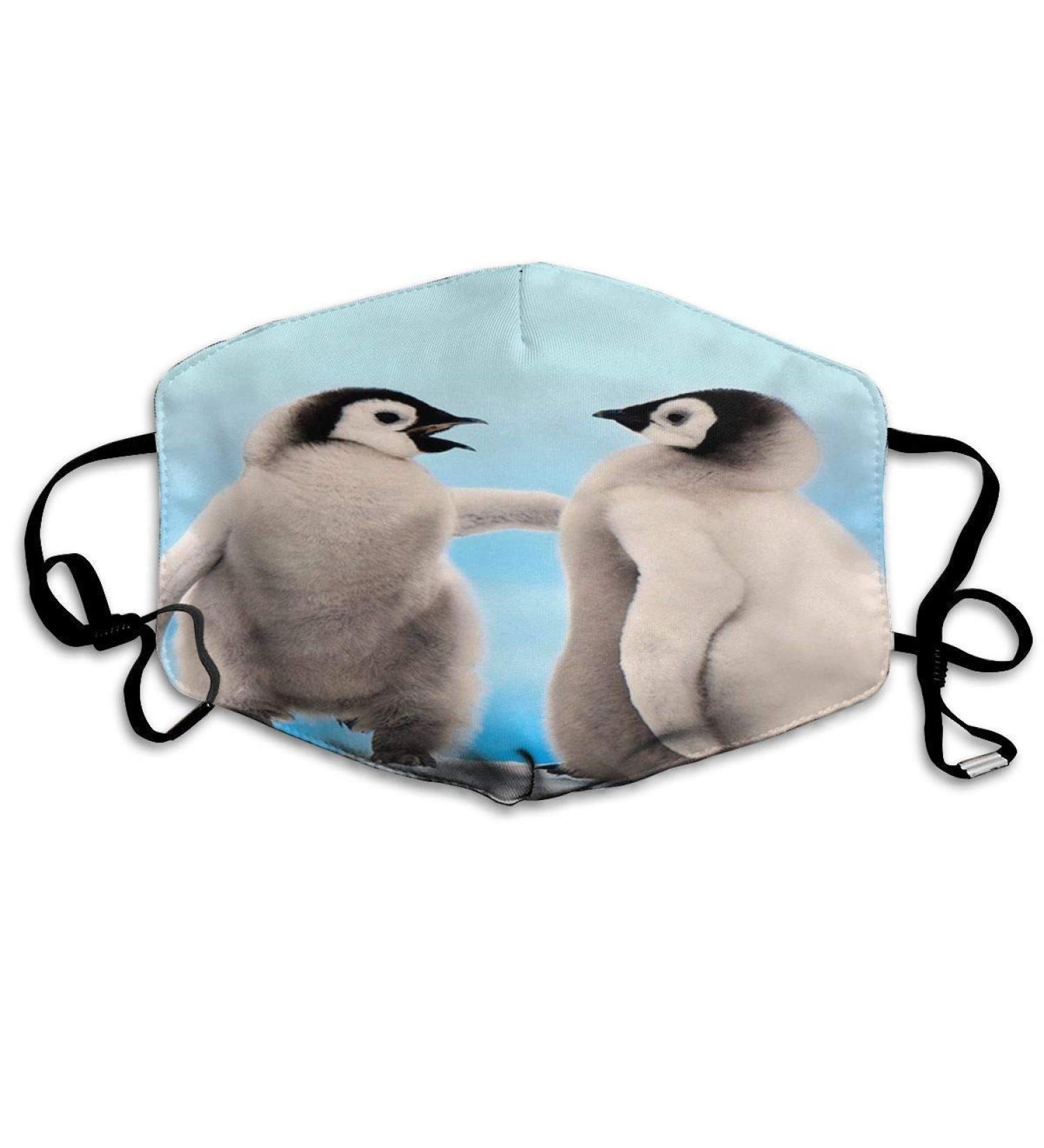 Breathable premium facial protection cover outside of two penguins by the sea women men anti wind dust protection protective cover for skiing camping travel safety daily use