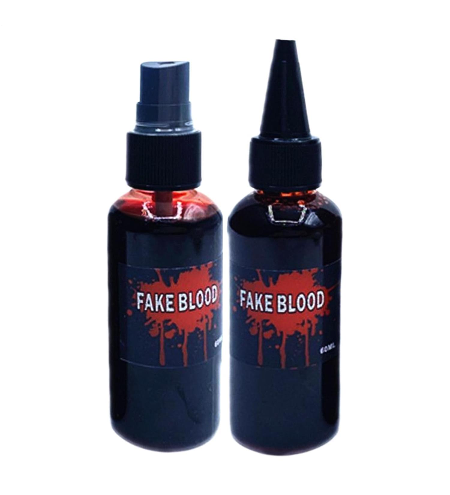 Fake Blo d Spray - Coagulated Gel Blood | Halloween Washable Fake Blo d Makeup For Clothes Zombie Vampire Cosplay & Dress Up Sets 2 Pieces 60ml Stage Makeup Bloods Realistic For Cosplay - Buy Online on GoSupps.com