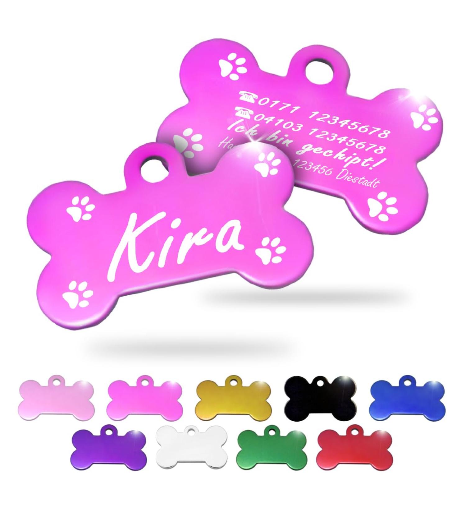 Personalized Bone-Shaped Dog & Cat Pendants - Engraved Collars | Ibera Gifts - Buy Online on GoSupps.com