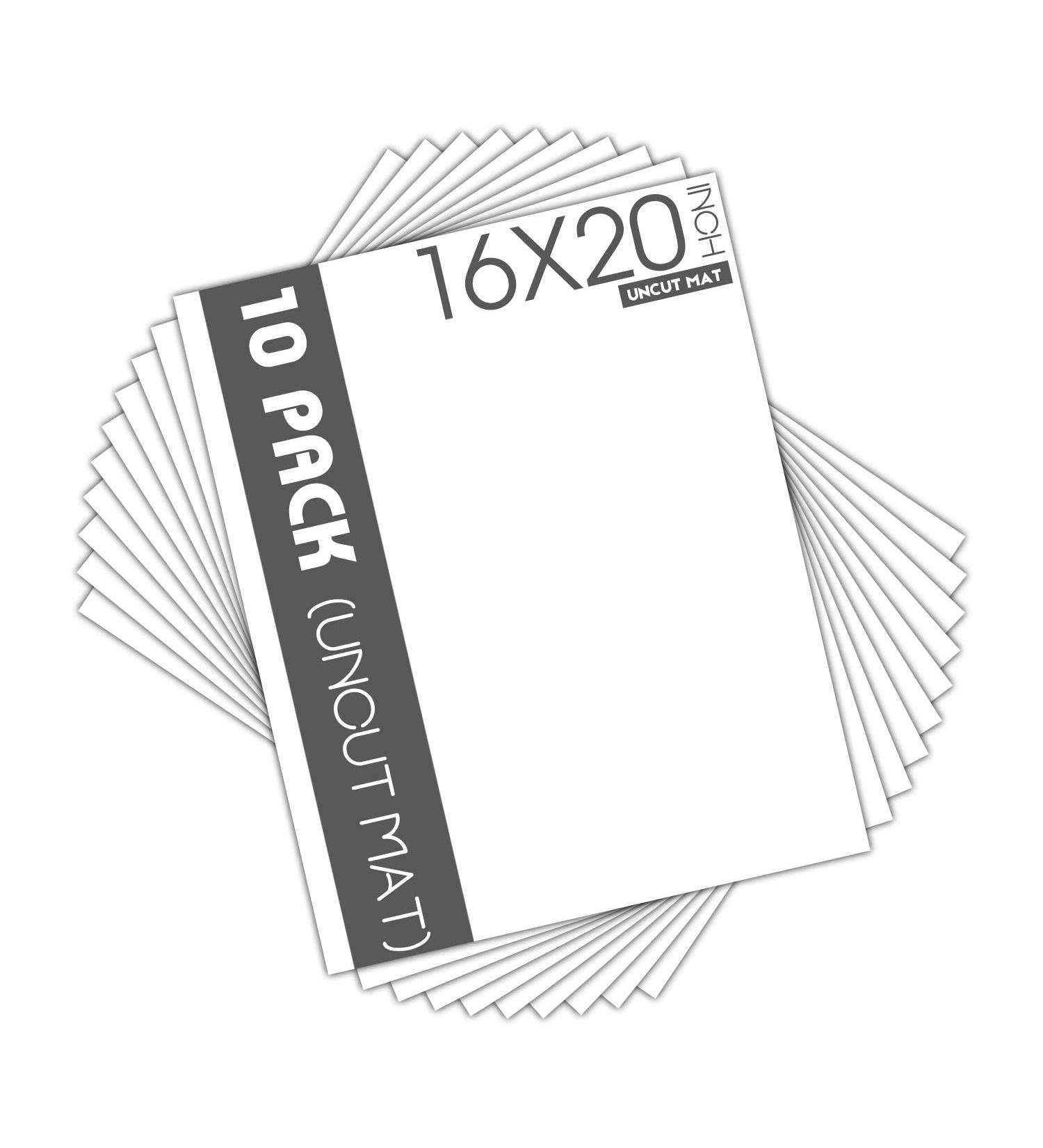Pack of 10 16x20 Uncut White Color Mat Boards - Acid Free 4-Ply Thickness - Ideal for Pictures, Photos, Framing & Backing - Buy Online on GoSupps.com
