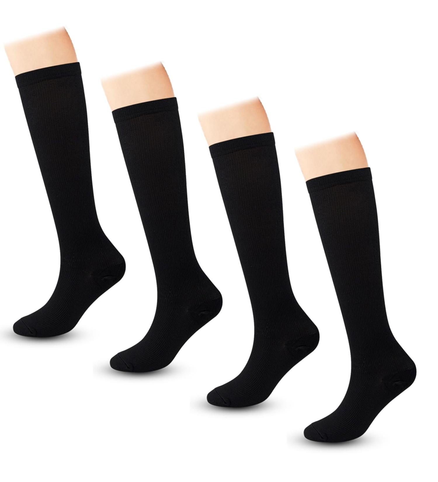 Buy Vegcoo 4 Couple Compression Stockings - Men's & Women's Thrombosis Socks for Sports Cycling | Black L/XL - Best International Shipping - Buy Online on GoSupps.com