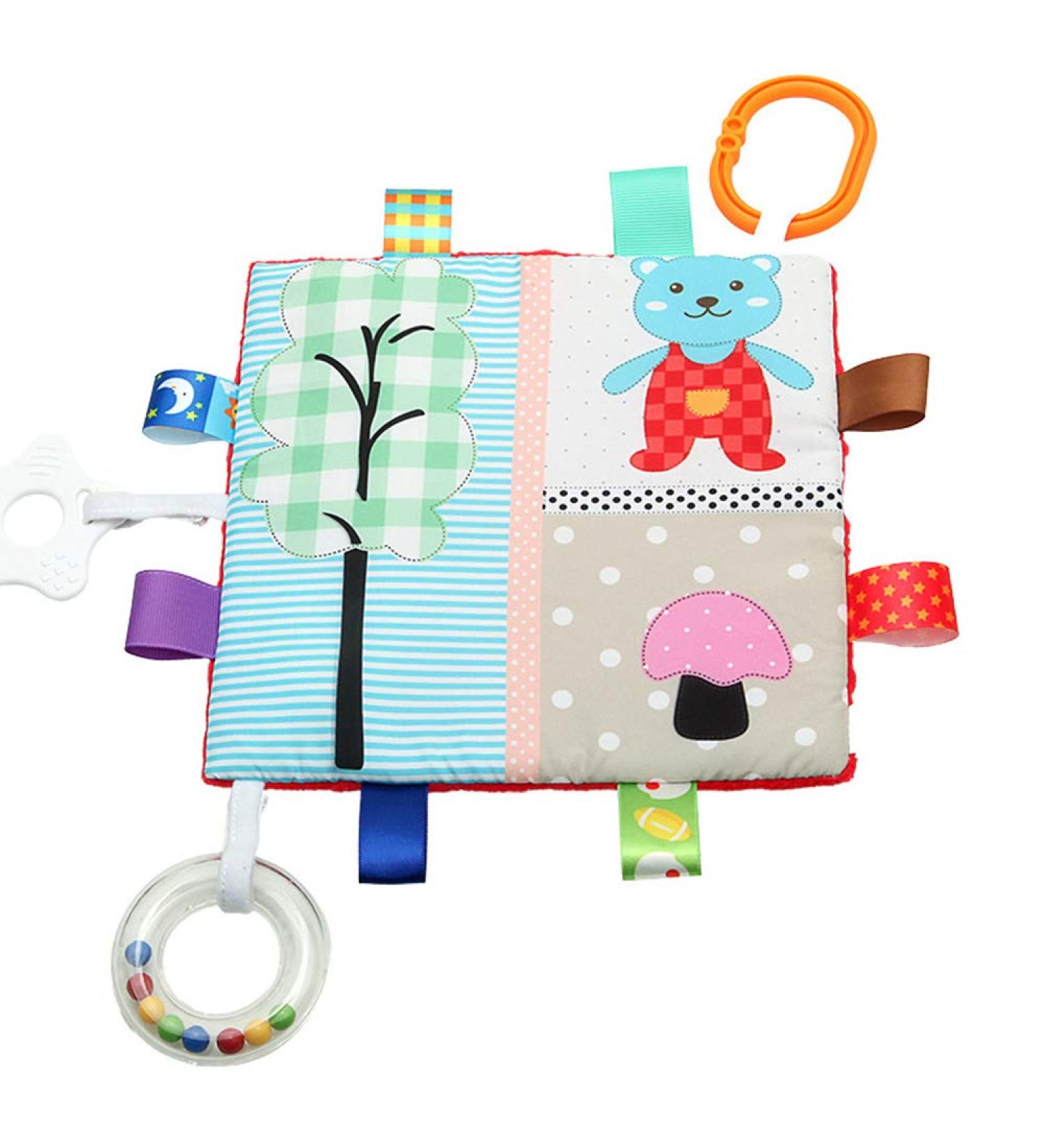 Baby Comfort Blanket with Tag Security and Teething Toys - Bear and Apple Red - Buy Online on GoSupps.com
