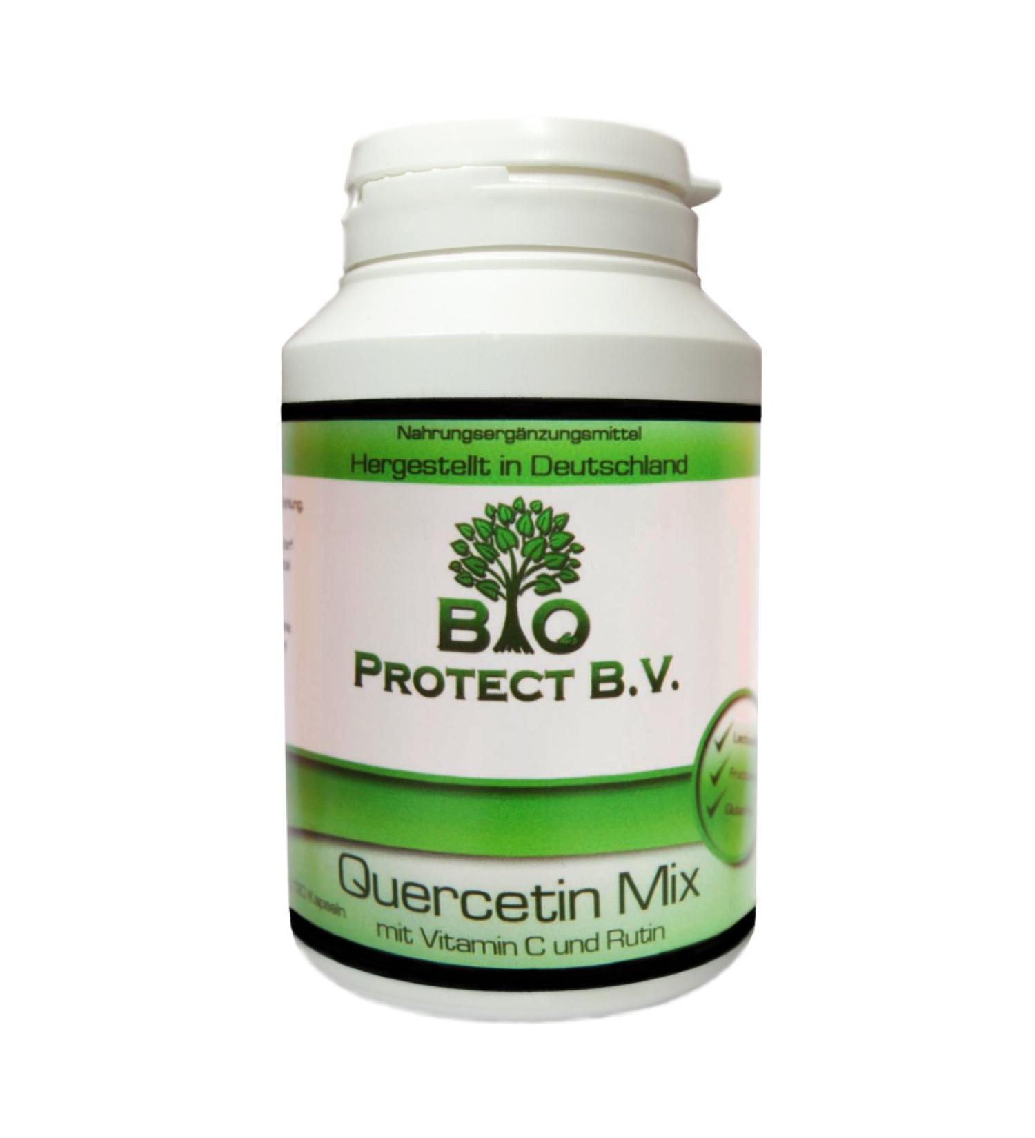 Quercetin Mix 120 Capsules | 300mg Vitamin C + 250mg Quercetin + 1mg Rutin Bio Protect - No Additives - Premium International Shipping - Buy Online on GoSupps.com