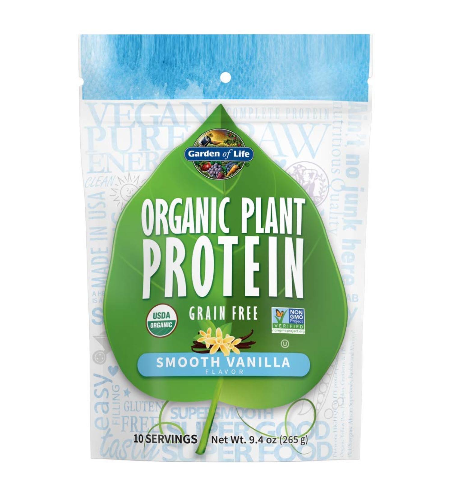 Garden of Life Organic Plant Protein - Grain Free Smooth Vanilla 9.4 oz - Buy Online on GoSupps.com