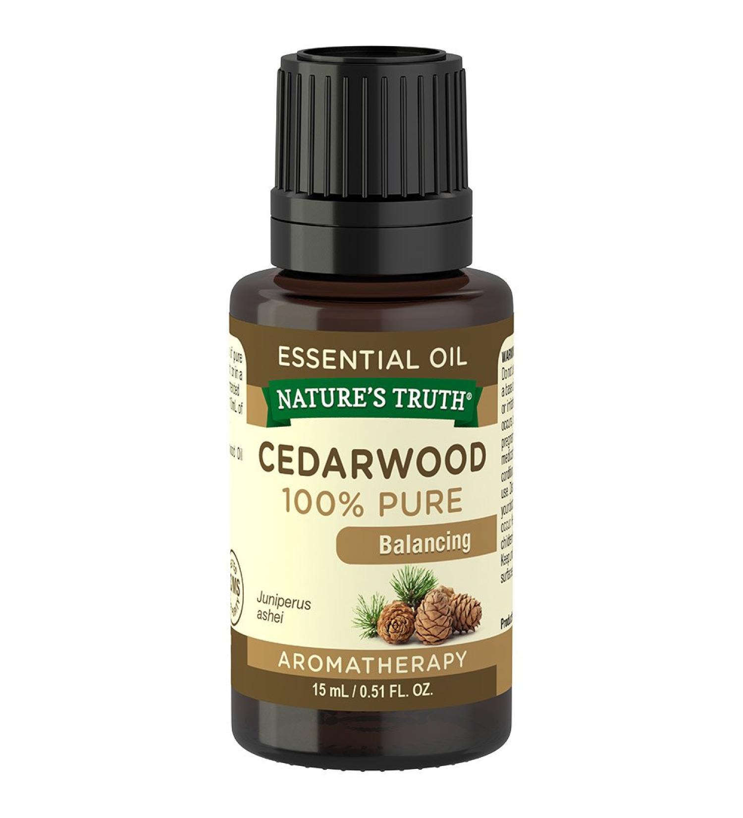 Nature's Truth Cedarwood Essential Oil 100% Pure 0.51 Fl Oz | Best Essential Oils for Aromatherapy & Wellness - Buy Online on GoSupps.com