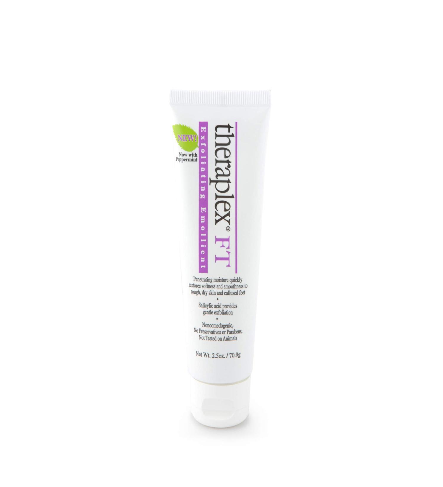 Theraplex Exfoliating Emollient Cream (2.5 oz) - Gentle Exfoliation with Salicylic Acid | Noncomedogenic, Dermatologist Recommended | No Parabens, Preservatives | Peppermint Infused - Buy Online on GoSupps.com
