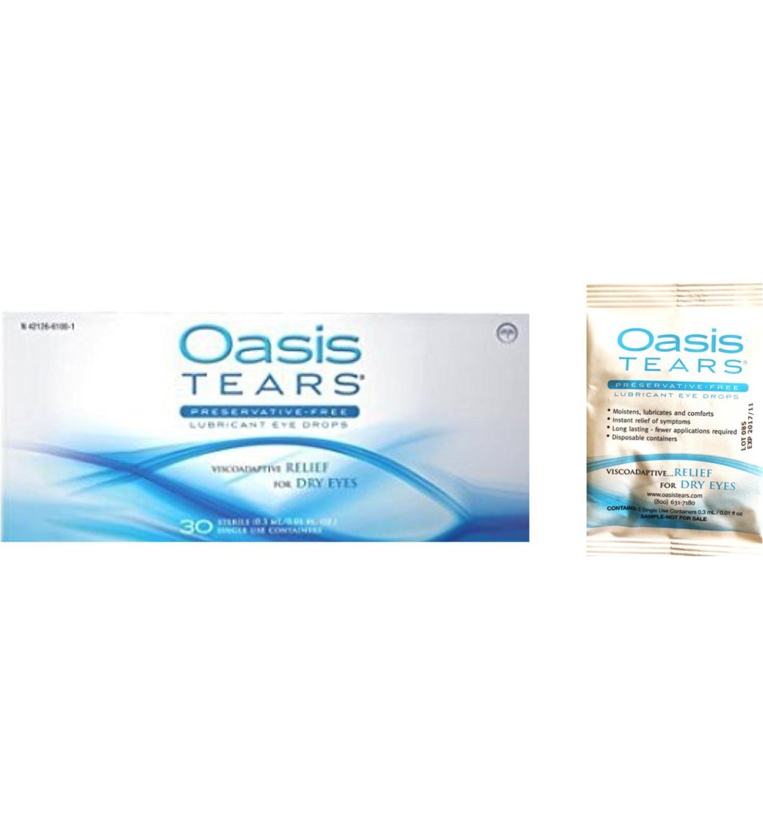 35 Vials Oasis Tears Preservative-Free Lubricant Eye Drops (1 Box of 30 Vials and a 5 Vial Packet)