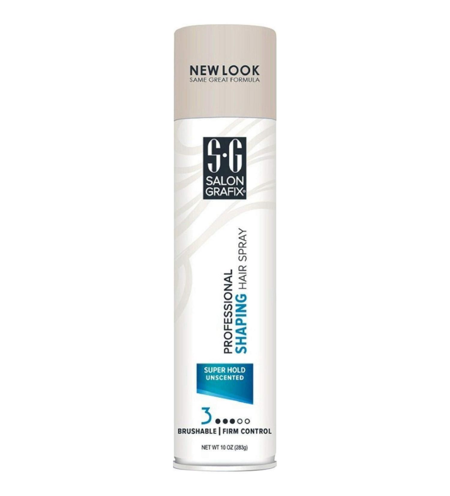 Salon Grafix Shaping Hair Spray Super Hold Unscented 10 oz (Pack of 6)