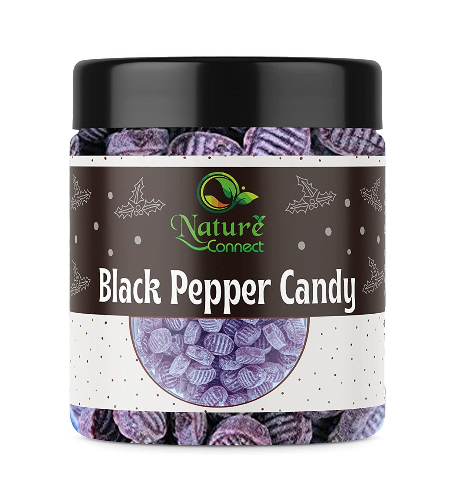 Nature Connect Black Pepper Flavoured Candy 400 gms | Kali Mirch Candy| Kala Khatta candy_Packing May Vary