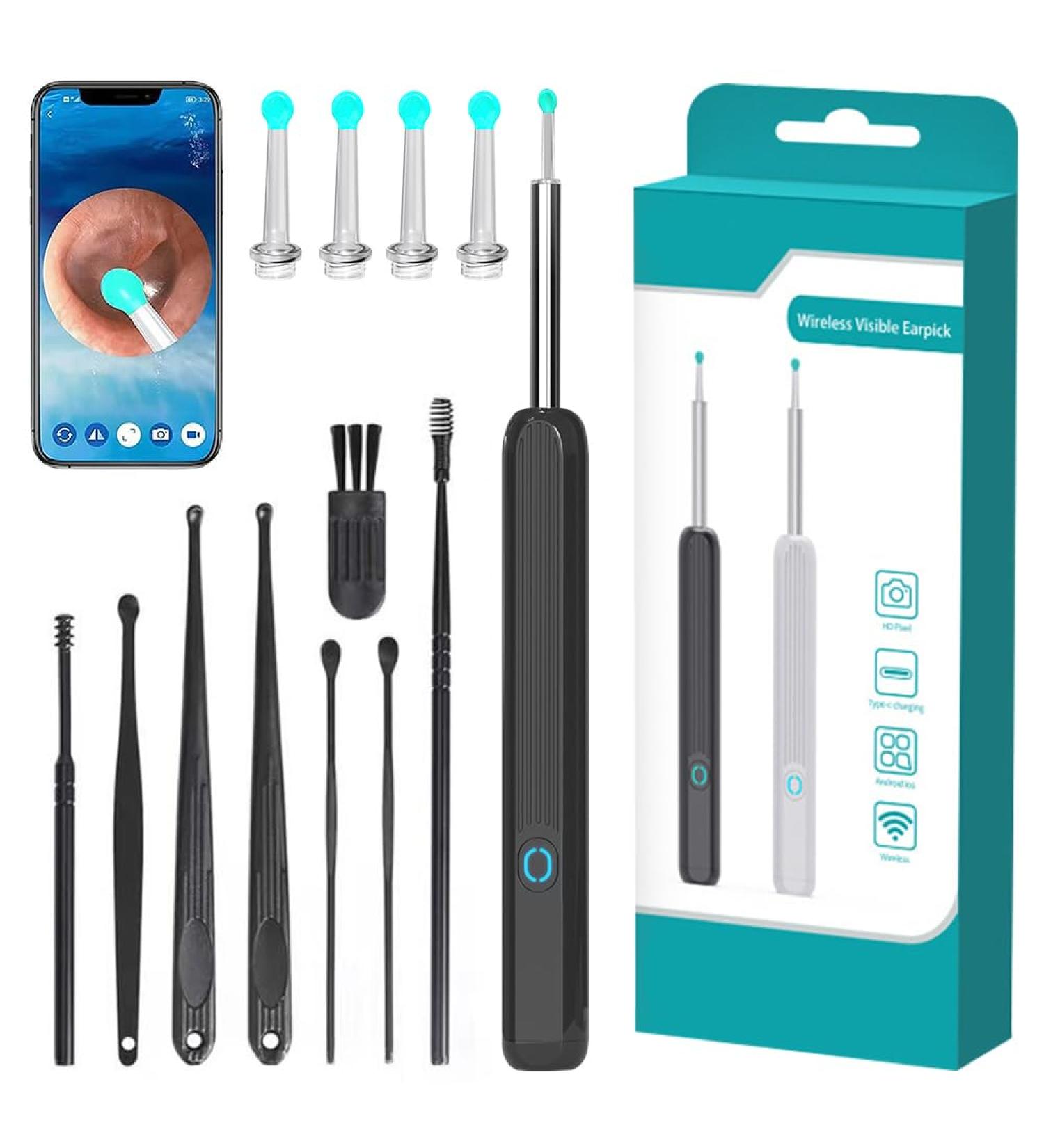 Xeerun Ear Wax Removal Otoscope - IP67 Waterproof WiFi Ear Cleaner with 1080p Camera & 6 LEDs for iOS iPad Android - 360 Wide Angle - Buy Online on GoSupps.com