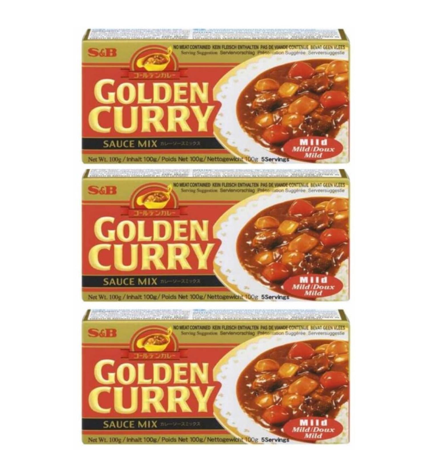 Buy 3x92g S&B Golden Curry Mix - Mild Vegetarian Japanese Curry | Heartforcards Shipping Protection - International Shipping Available - Buy Online on GoSupps.com