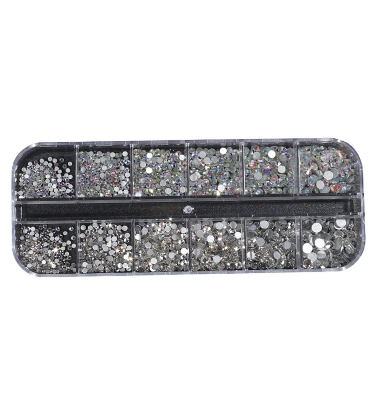 Nail Art Gems Flat Back Round Nail Rhinestones AB Mixed Nail Crystals for DIY Crafts 1Box nail art gems - Buy Online on GoSupps.com