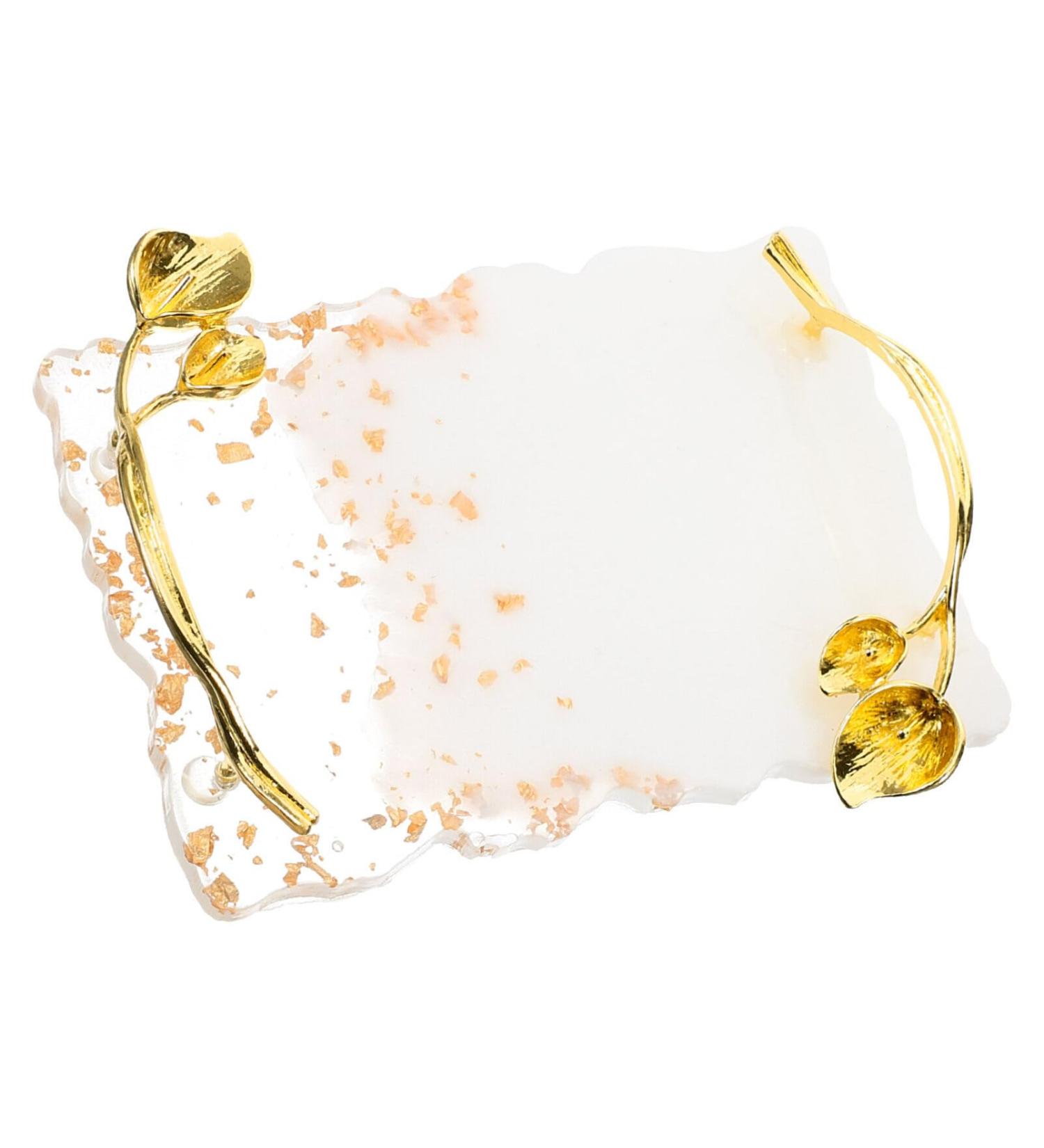 Baluue Resin Nail Art Palette | Gold Handle Nail Holder & Mixing Tool for Gel Nails | Versatile Makeup & Dessert Display Board - Buy Online on GoSupps.com