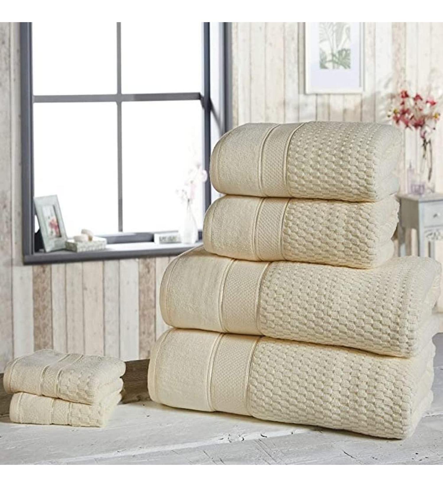 Rapport Home Luxury Royal Velvet 6 Piece Bathroom Set | Cream | Premium Quality & International Shipping - Buy Online on GoSupps.com