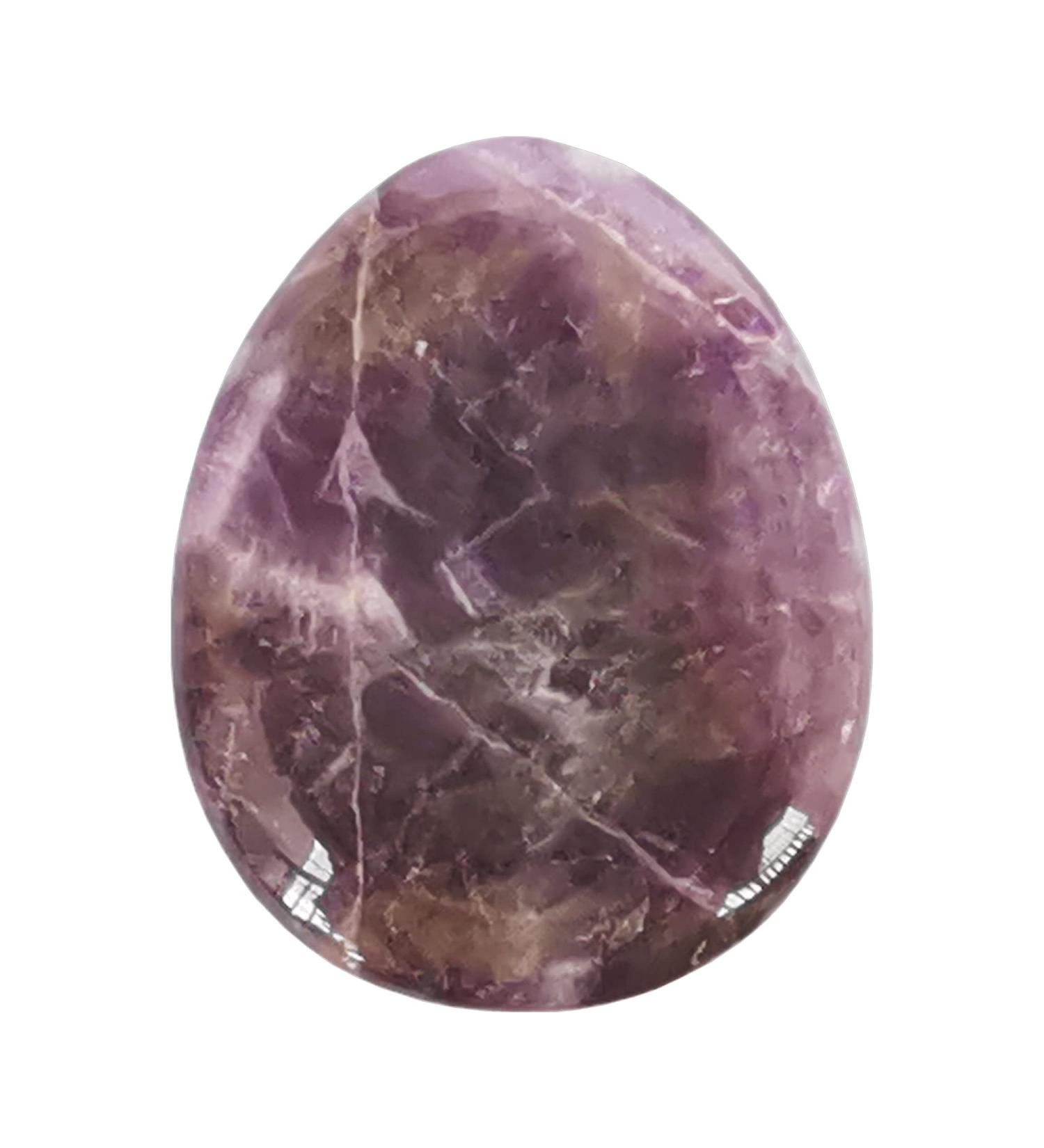 Buy Manekieko Natural Amethyst Worry Stone | Chakra Thumb Stone for Stress Relief & Healing | Reiki Crystal Pocket Palm Stones - International Shipping Available - Buy Online on GoSupps.com