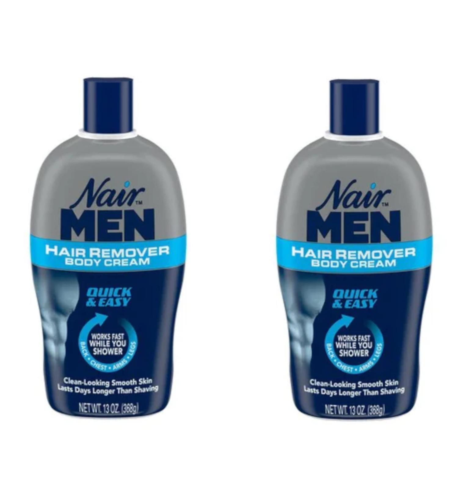 Nair Men Hair Remover Body Cream 13 oz (2-Pack) - Smooth and Hair-free Skin - Buy Online on GoSupps.com