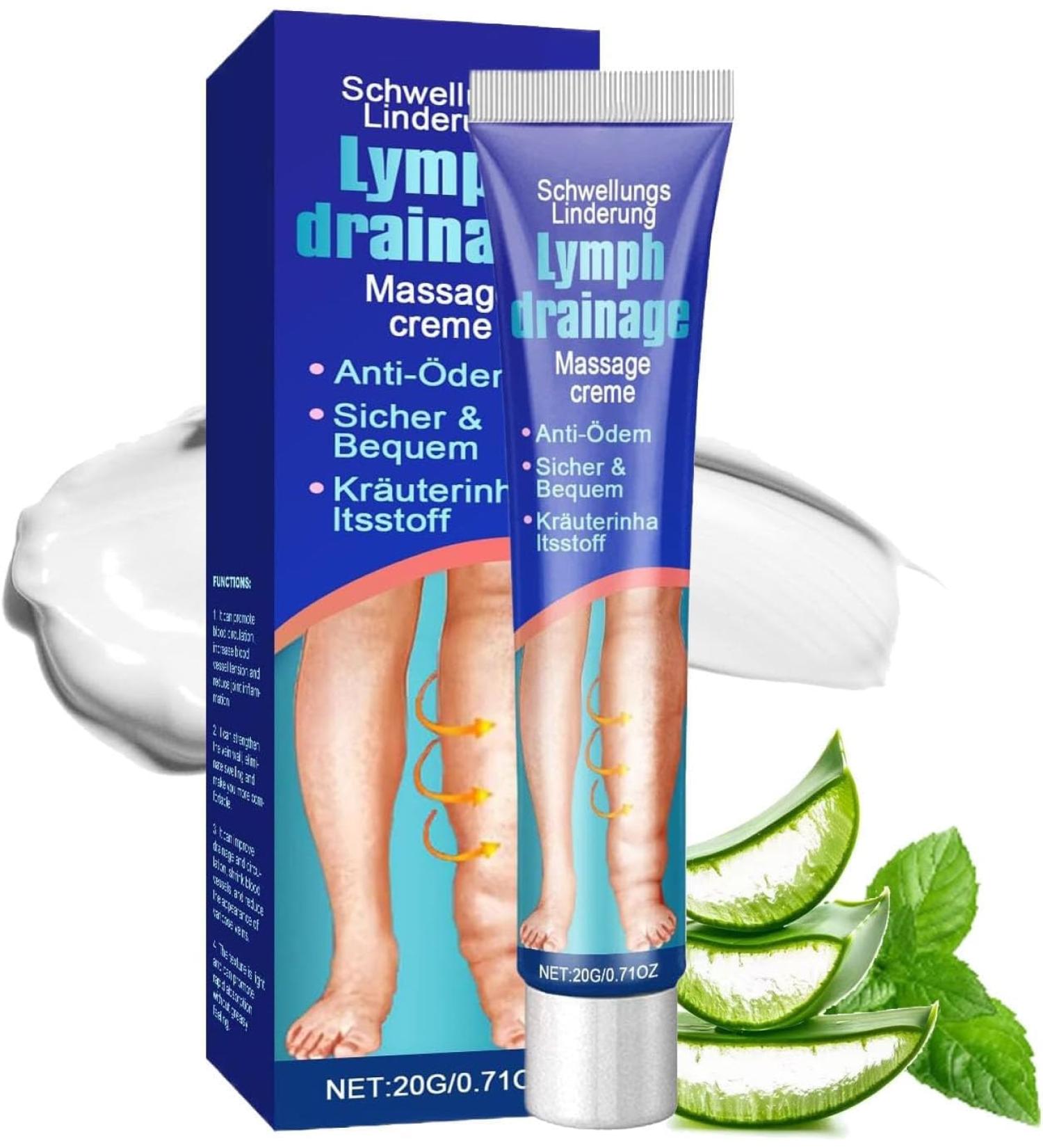 Cr me de massage drainant lymphatique Elycura Soin lymphatique Soulagement des d mes des jambes et des pieds R duit naturellement le gonflement des jambes 1pcs - Buy Online on GoSupps.com