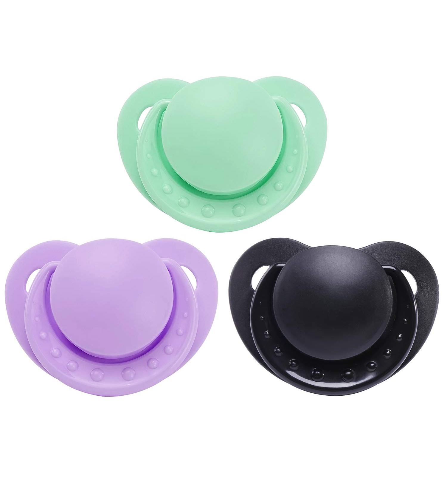 Buy LittleForBig Adult Size Pacifier 3 Pack - Black Green Purple | International Shipping Available - Buy Online on GoSupps.com