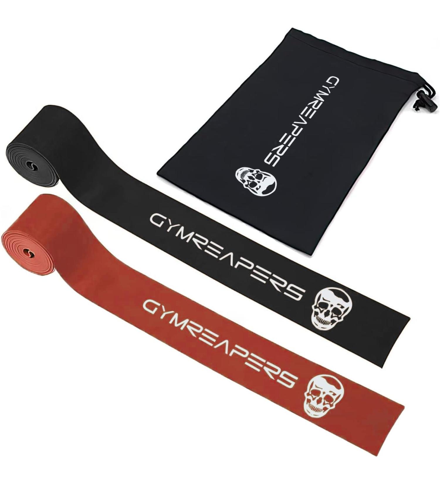 Floss Muscle Straps for Relaxation & Mobility | Compression & Stretch Bands with Carrying Bag - Medium & Heavy Strength (Black/Red) - Buy Online on GoSupps.com