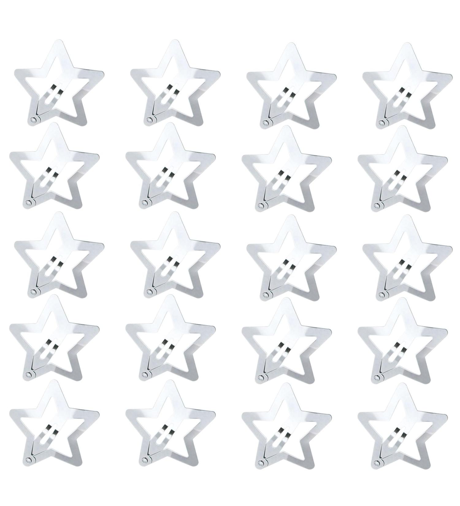 Star Hair Clips 20 Pieces Small Metal Snap Hair Clips Hair Barrettes Hair Accessories Silver - Buy Online on GoSupps.com