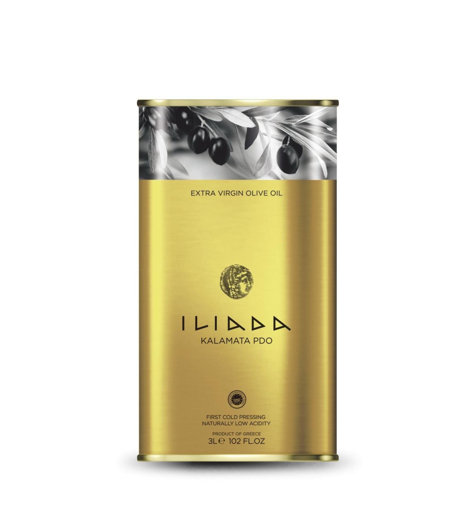ILIADA Extra Virgin Olive Oil 3L Canister - Gold Medal Winning Kalmata PDO from Greece | Premium International Shipping - Buy Online on GoSupps.com