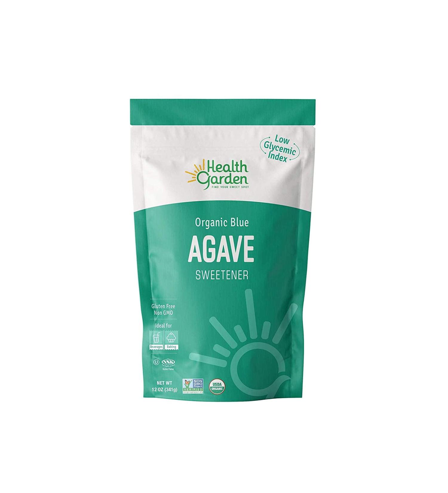 Health Garden Organic Blue Agave Sweetener Crystals - Non GMO, Low Glycemic, Keto Friendly - 12 oz - Buy Online on GoSupps.com