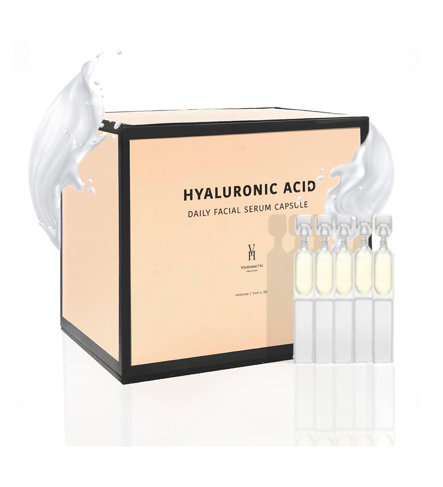 Vivienne Hu Hyaluronic Acid Serum Capsules - Retinol Infused Hydrating Facial Serum for Intense Hydration & Plumping - 30 Capsules - Buy Online on GoSupps.com