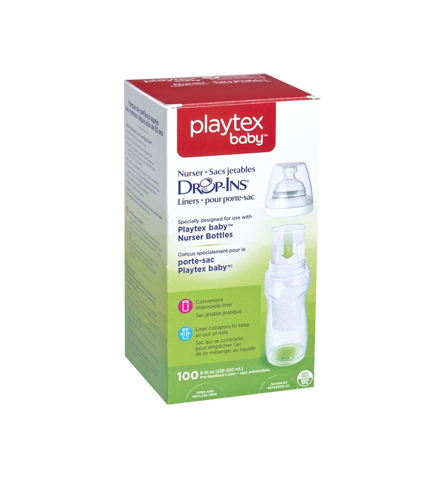 Playtex Baby Nurser Pre-Sterilized Disposable Drop-Ins Bottle Liners Closer to Breastfeeding 8 Oz 100 Count Disposable Drop-Ins Bottle Liners 8oz (100 count) - Buy Online on GoSupps.com