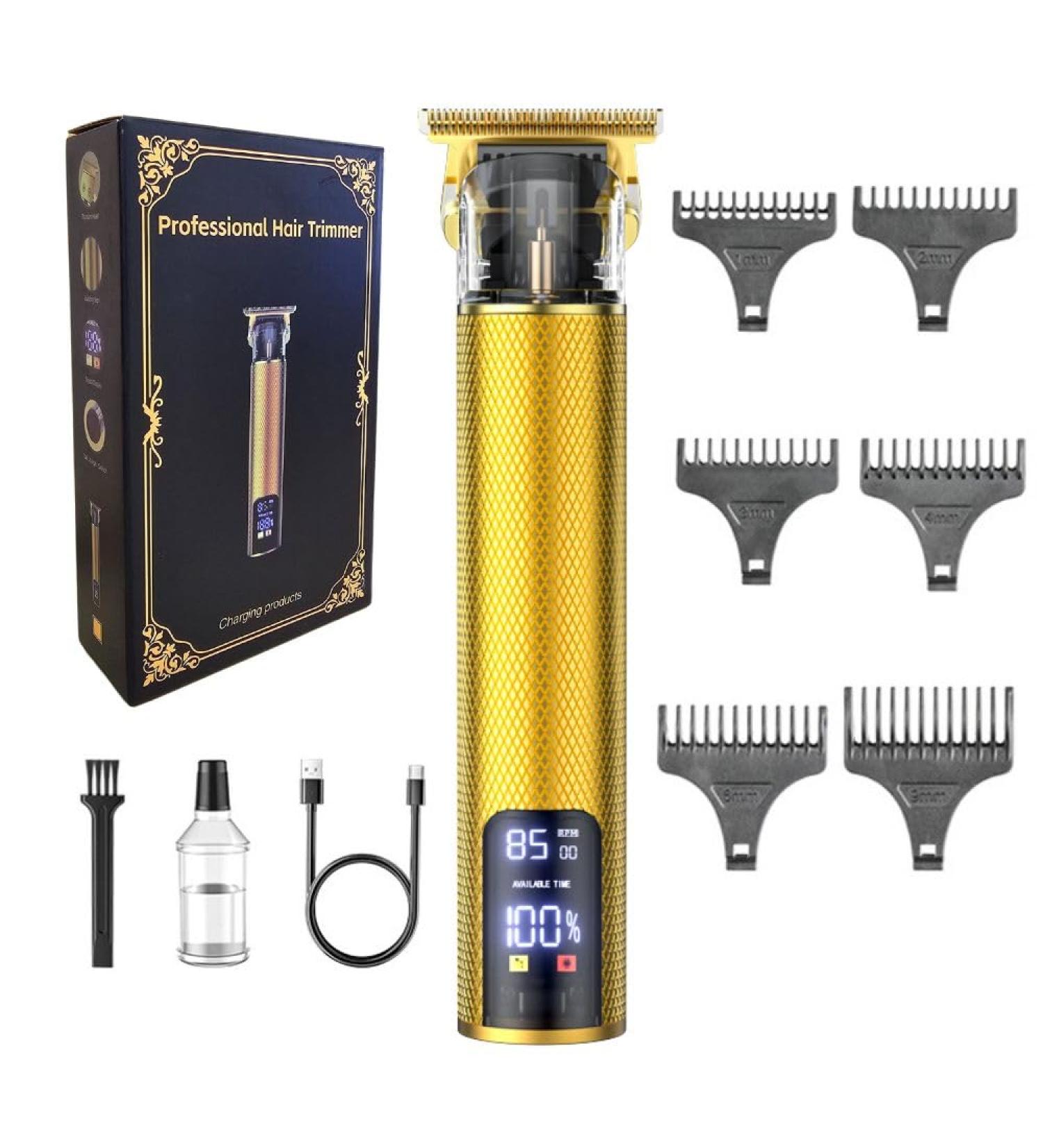 PMB Mens Professional Hair Clippers Beard Trimmer Cordless Electric LED Screen Precision Smooth Clipping 3-Speed 6000-8500 RPM Rechargeable Shaver Gift - Buy Online on GoSupps.com