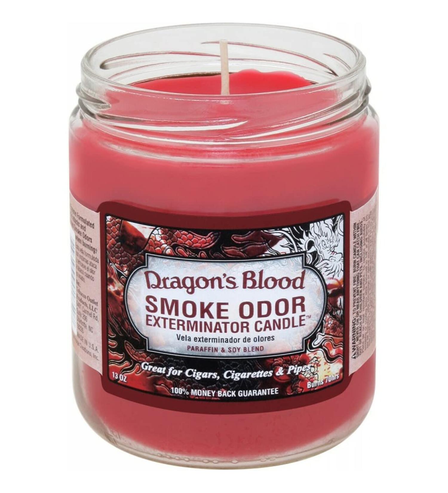 Smoke Odor Exterminator 13 oz Jar Candles Dragon's Blood (3) Set of Three Candles.