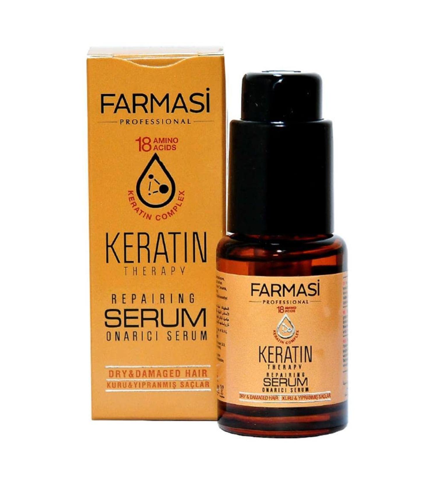Farmasi Keratin Hair Serum | Best Straightener for All Hair Types | Smooth & Shiny Hair | 1 oz (30 ml - Buy Online on GoSupps.com