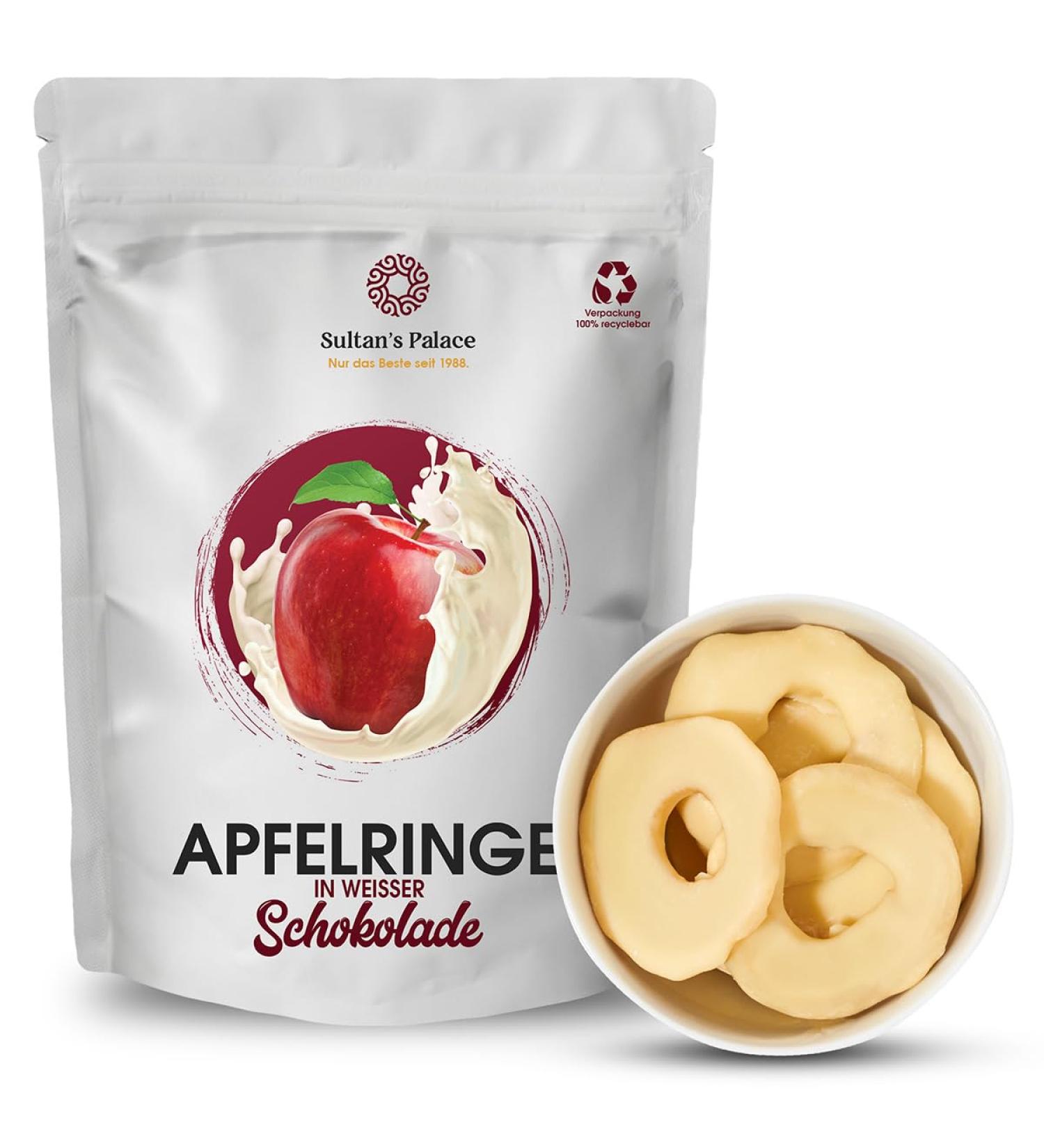 Sultan s Palace Apple Rings in White Chocolate - 200g | Premium Quality Chocolate Fruits | Perfect Gift Idea - Buy Online on GoSupps.com
