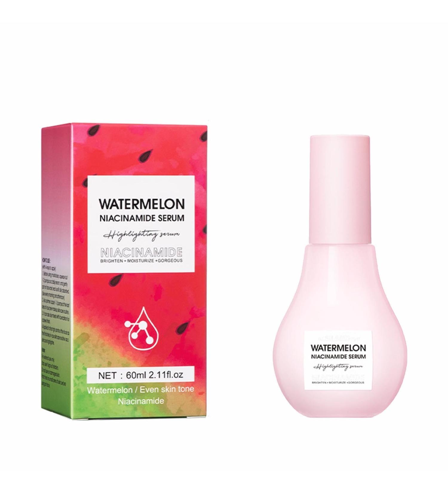 60ml Watermelon Dew Drop Skincare Hyaluronic Acid Serum For Face Glow Recipe Niacinamide Hydrating Serum Lightweight bubble moisturizer Toner skin care Pore Minimizer&Priming Liquid Highlighter (A 1PCS) - Buy Online on GoSupps.com