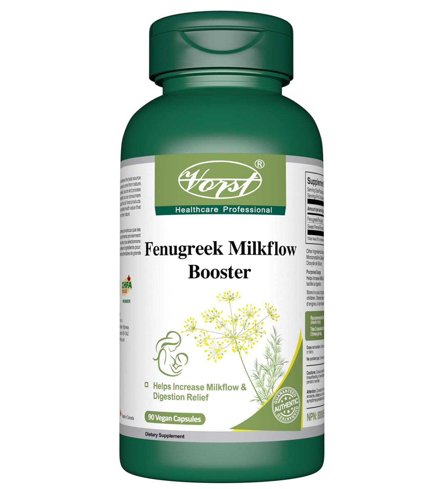VORST Fenugreek Milkflow Booster 1000mg (500mg Per Capsule) 90 Vegan Capsules | Lactation Supplement for Increased Breast Milk Supply Suitable To Use As Breastfeeding Vitamins | Includes 6mg Sweet Fennel Extract | Powder Pills | 1 Bottle 90 count (Pack of - Buy Online on GoSupps.com