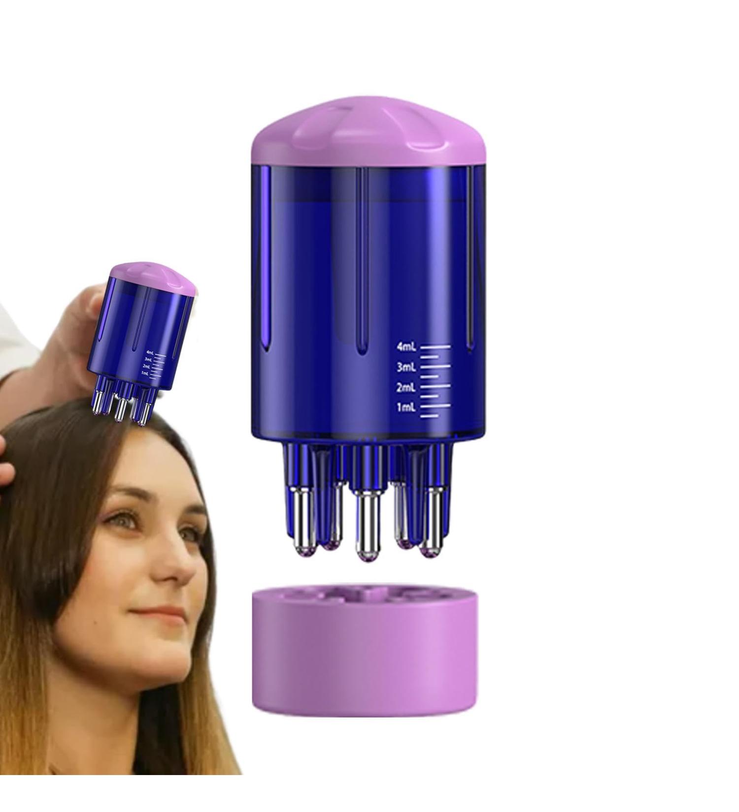 FECFUCY Scalp Oil Applicator & Brush | Refillable Hair Care Tool | Multifunctional Scalp Scrubber - Violet - Buy Online on GoSupps.com