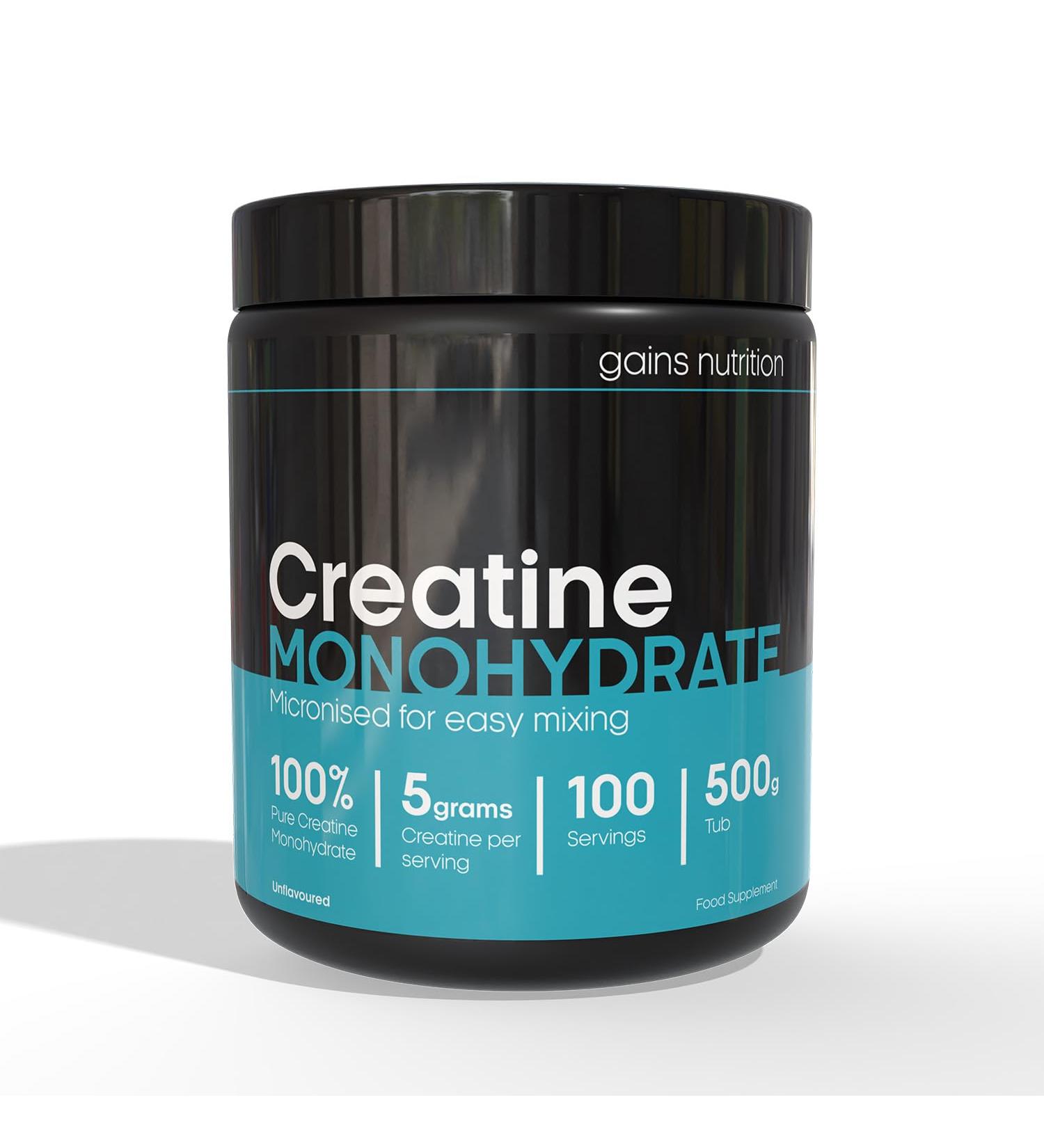 GN Creatine Powder | 500g Creatine Monohydrate Powder - 5g High Strength Creatine per Serving | Unflavoured Filler Free Creatine Monohydrate | Non-GMO & Gluten Free 100 Servings - Buy Online on GoSupps.com