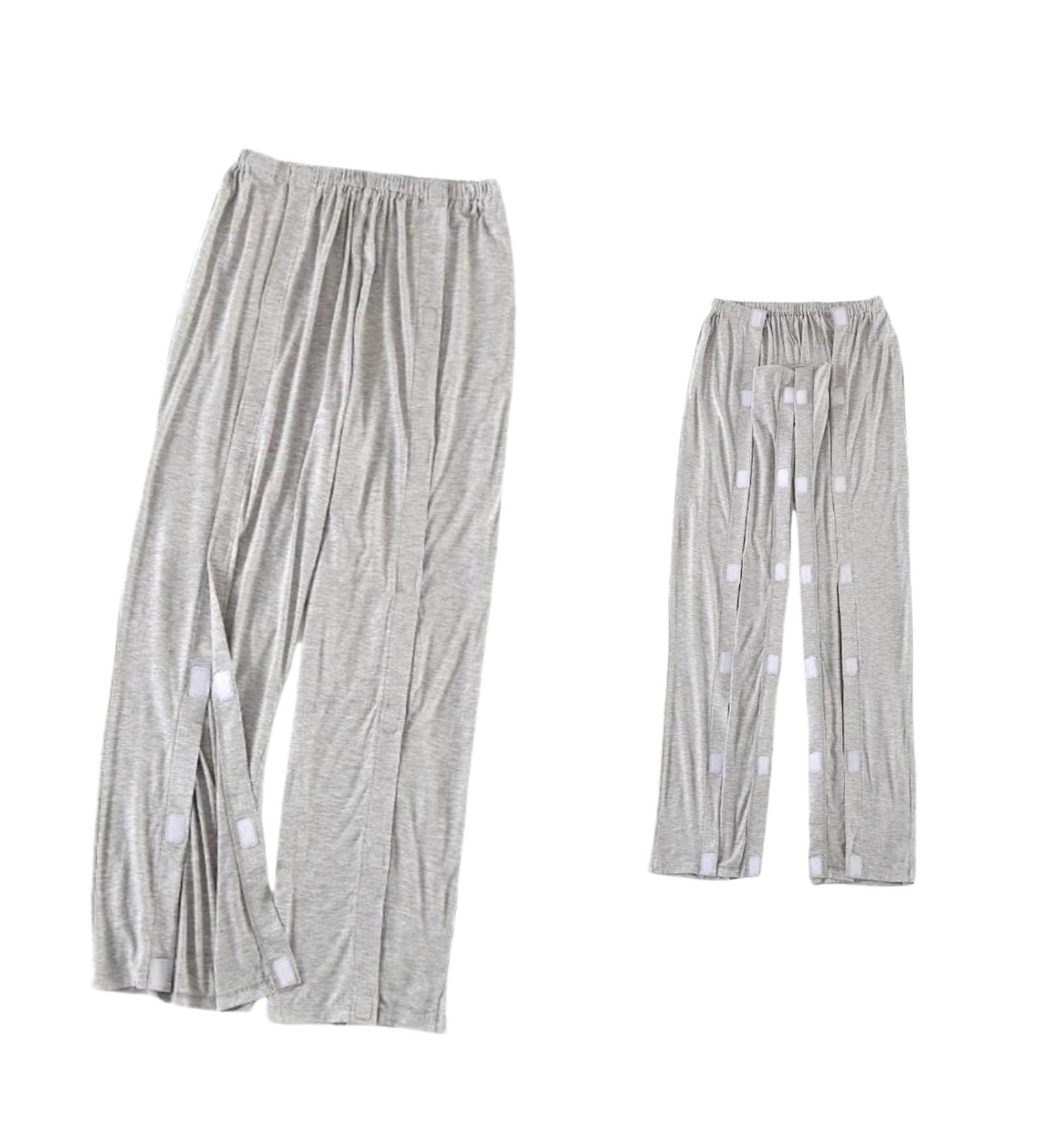 Buy Tear Away Pants for Post Surgery Recovery | Comfortable Patient Pants for Bedridden & Disabled - Grey Large - Buy Online on GoSupps.com