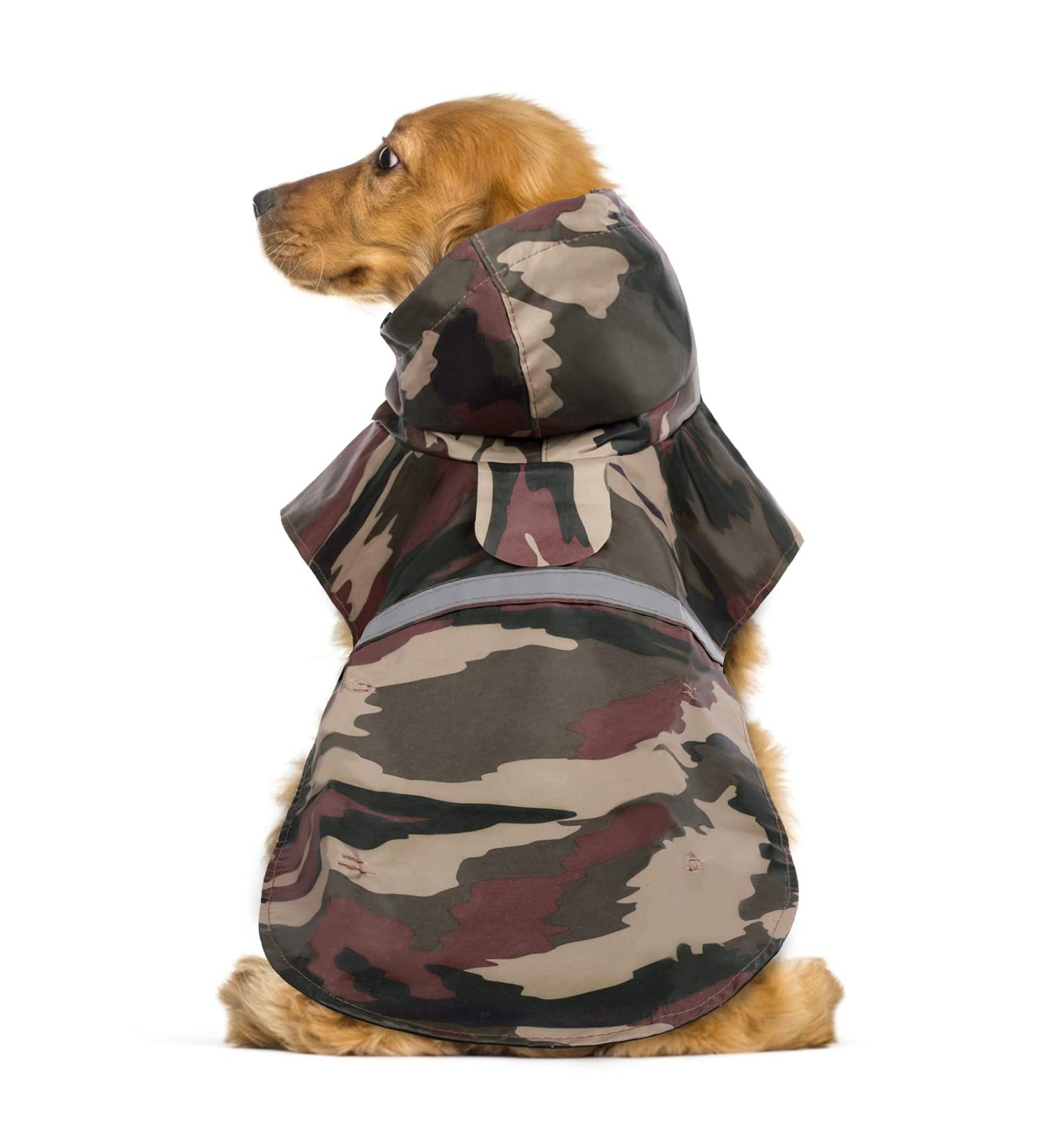 KOESON Dog Raincoat - Waterproof Reflective Pet Jacket for Medium Large Dogs - Camouflage XL - Buy Online on GoSupps.com