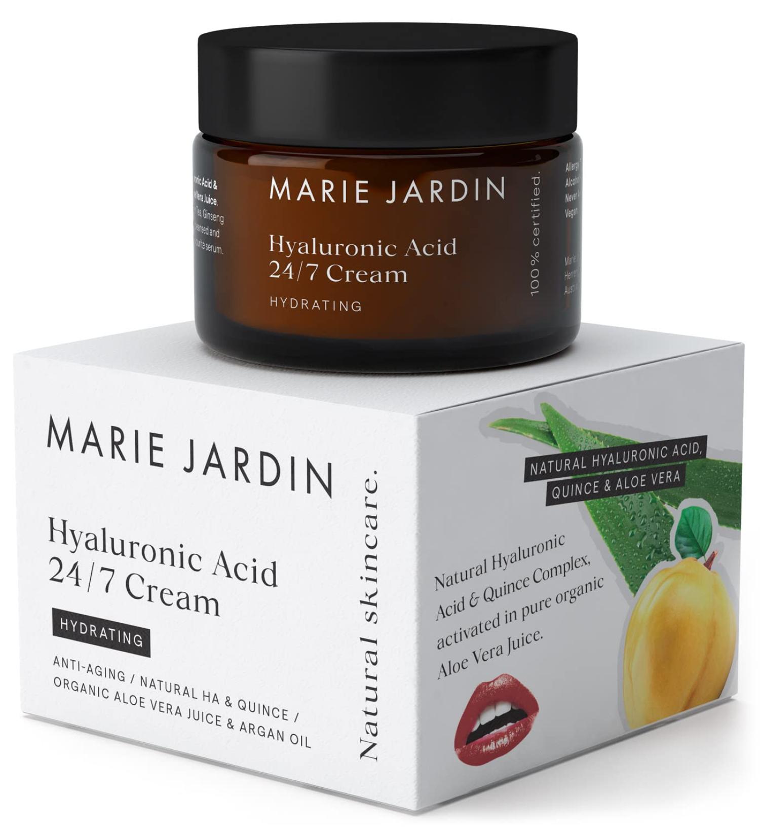  MARIE JARDIN Hyaluron Cream 50 ml - Moisturizing cream with aloe vera and received 24/7 - Day and night cream - Natural cosmetics for face neck d collet eyes - Anti-wrinkle for men and women - Buy Online on GoSupps.com