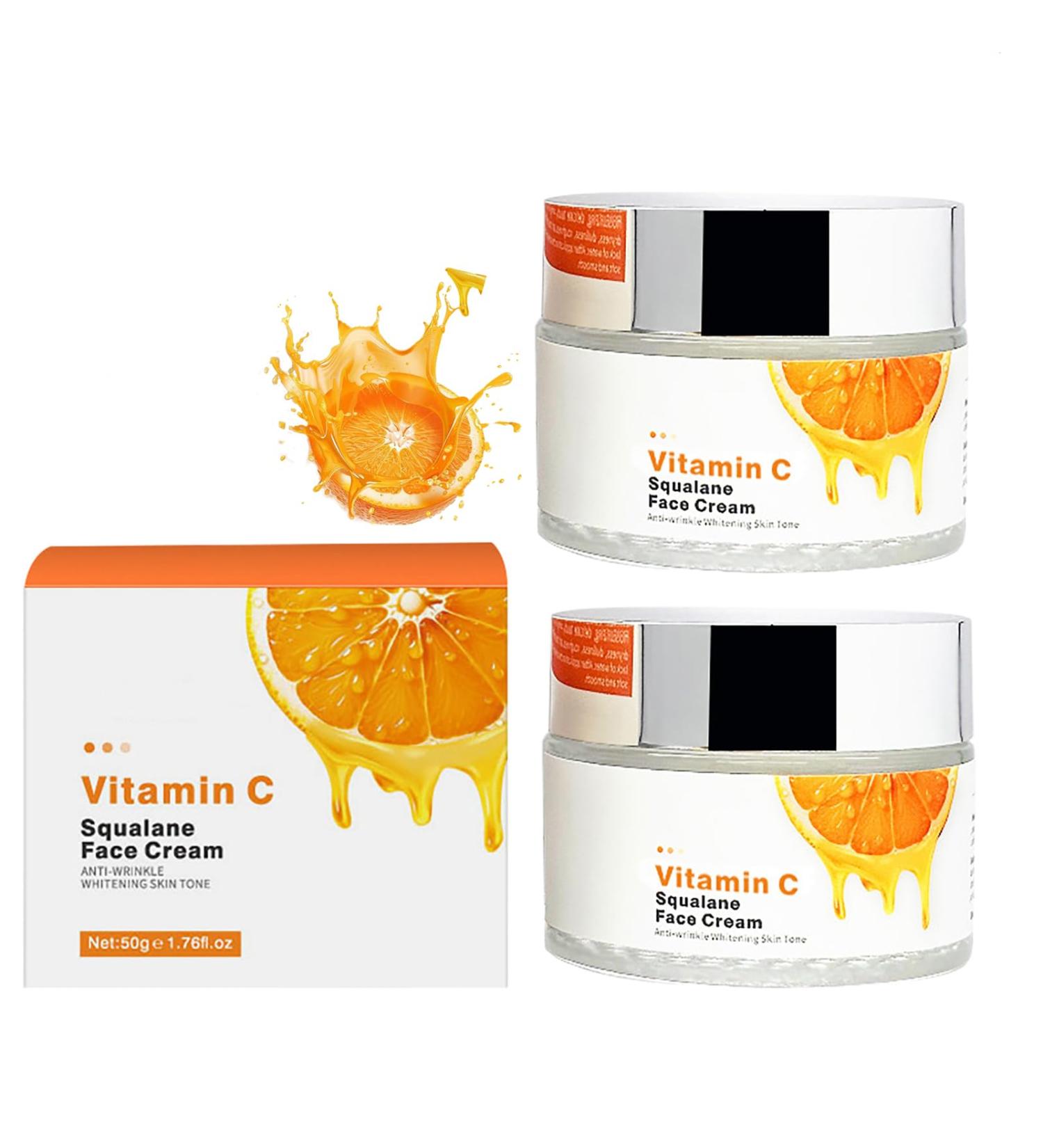 2 Pcs Vc Moisturizing Face Cream for Women Vitamin C and Hyaluronic Acid Cream Reduce Dark Spots on Face Antioxidant and Gentle Moisturizing Improve Your Dryness - Buy Online on GoSupps.com