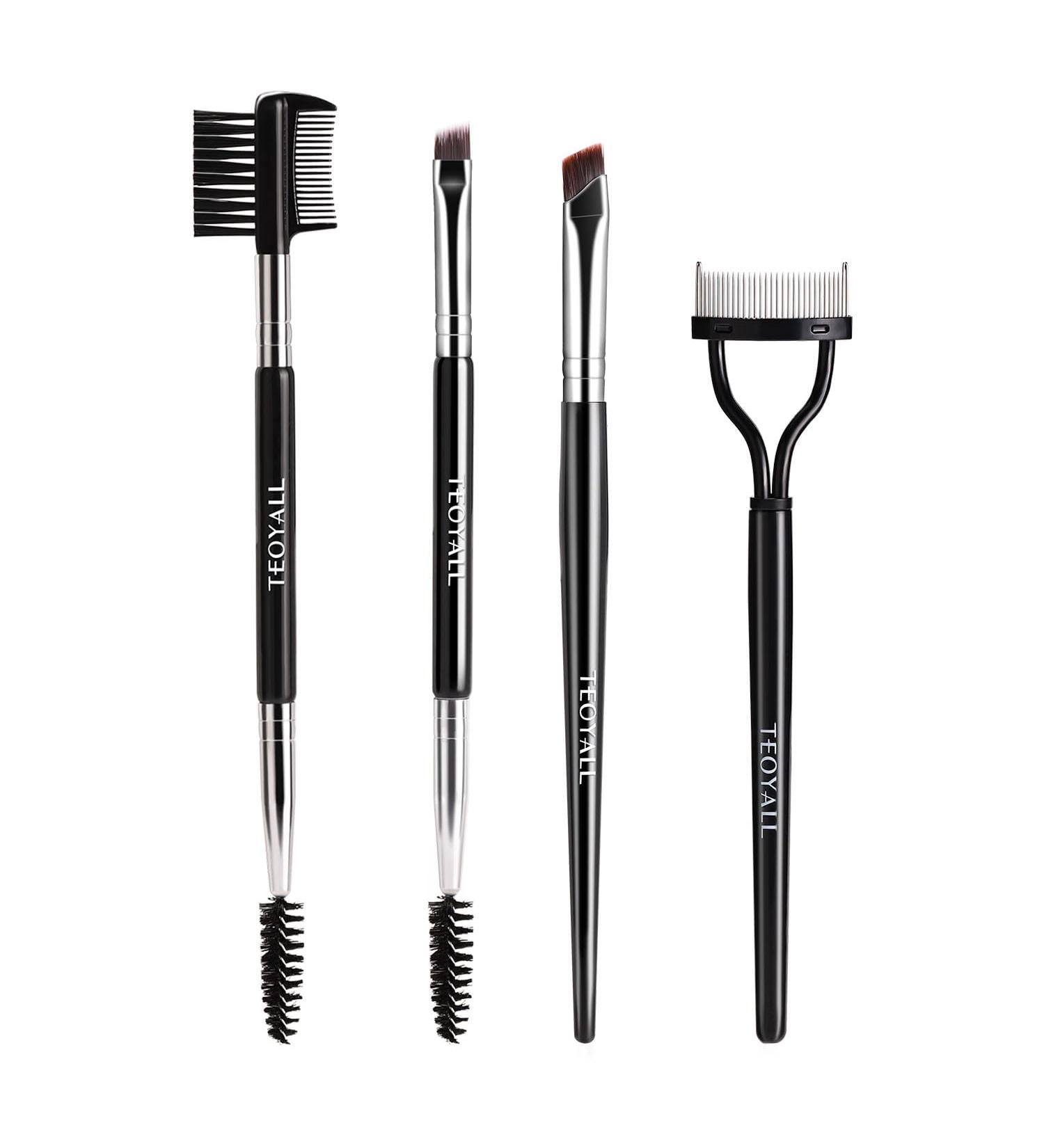 TEOYALL Eyebrow Liner Brushes - Dual-Ended Angled Bristles & Spoolie for Perfect Eye Makeup | All-in-One Set for Professional Results - Buy Online on GoSupps.com