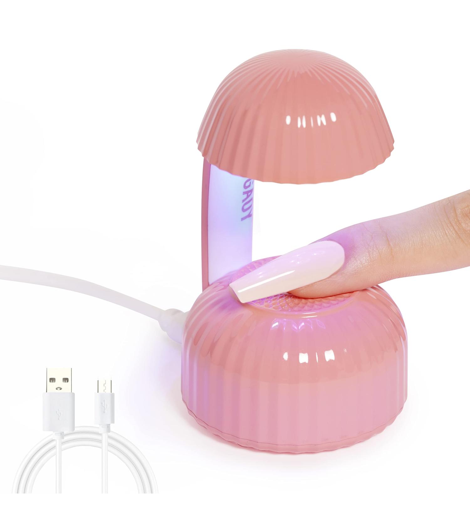 GAOY Mini UV Gel Nail Cure Light - Mushroom LED Nail Lamp, USB Nail Dryer for Fast Curing (Pink) - Buy Online on GoSupps.com
