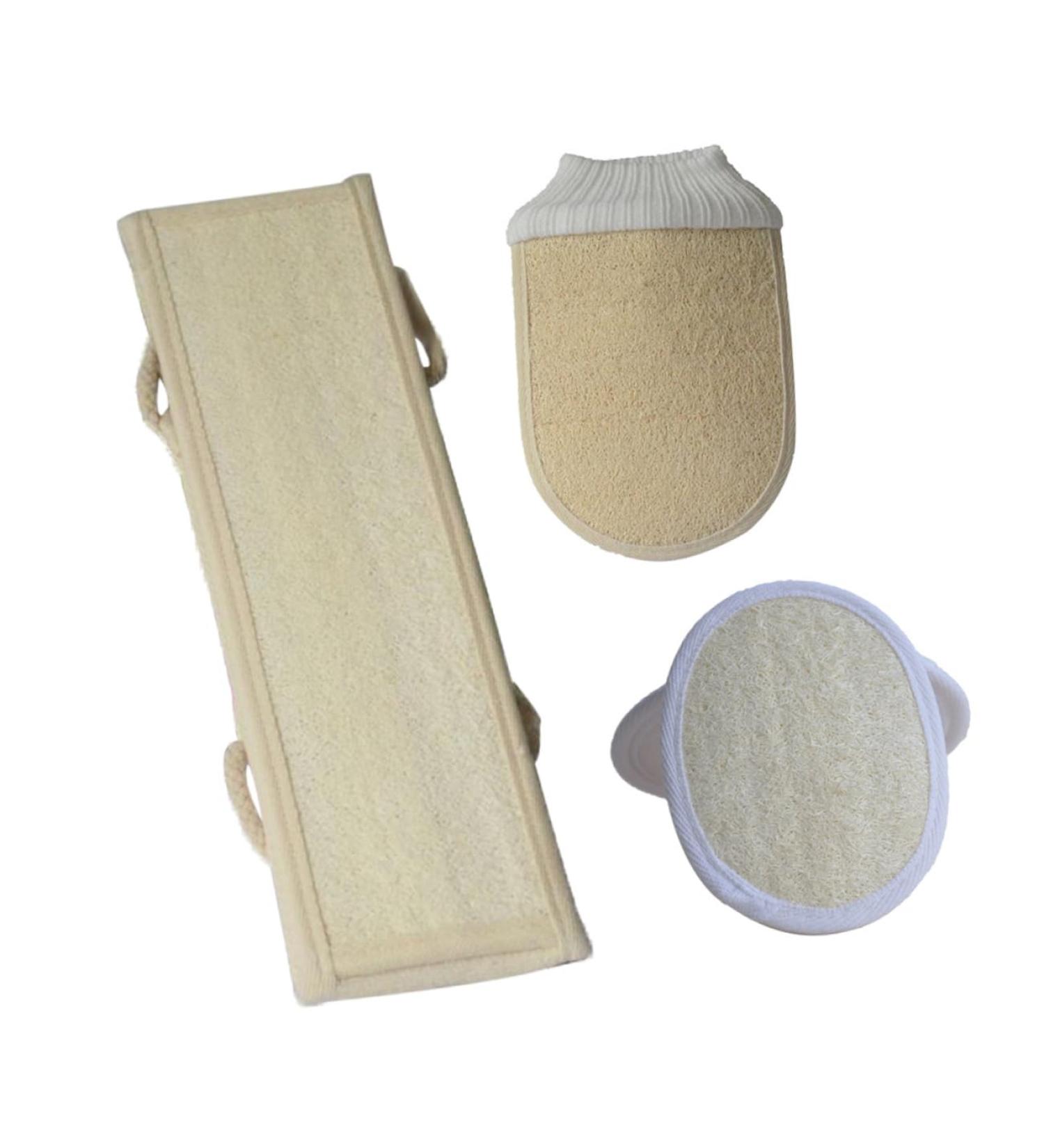 Natural Loofah Bath Sponge & Exfoliating Scrubber - Healeved Soft Bath Gloves for Gentle Cleaning - Buy Online on GoSupps.com