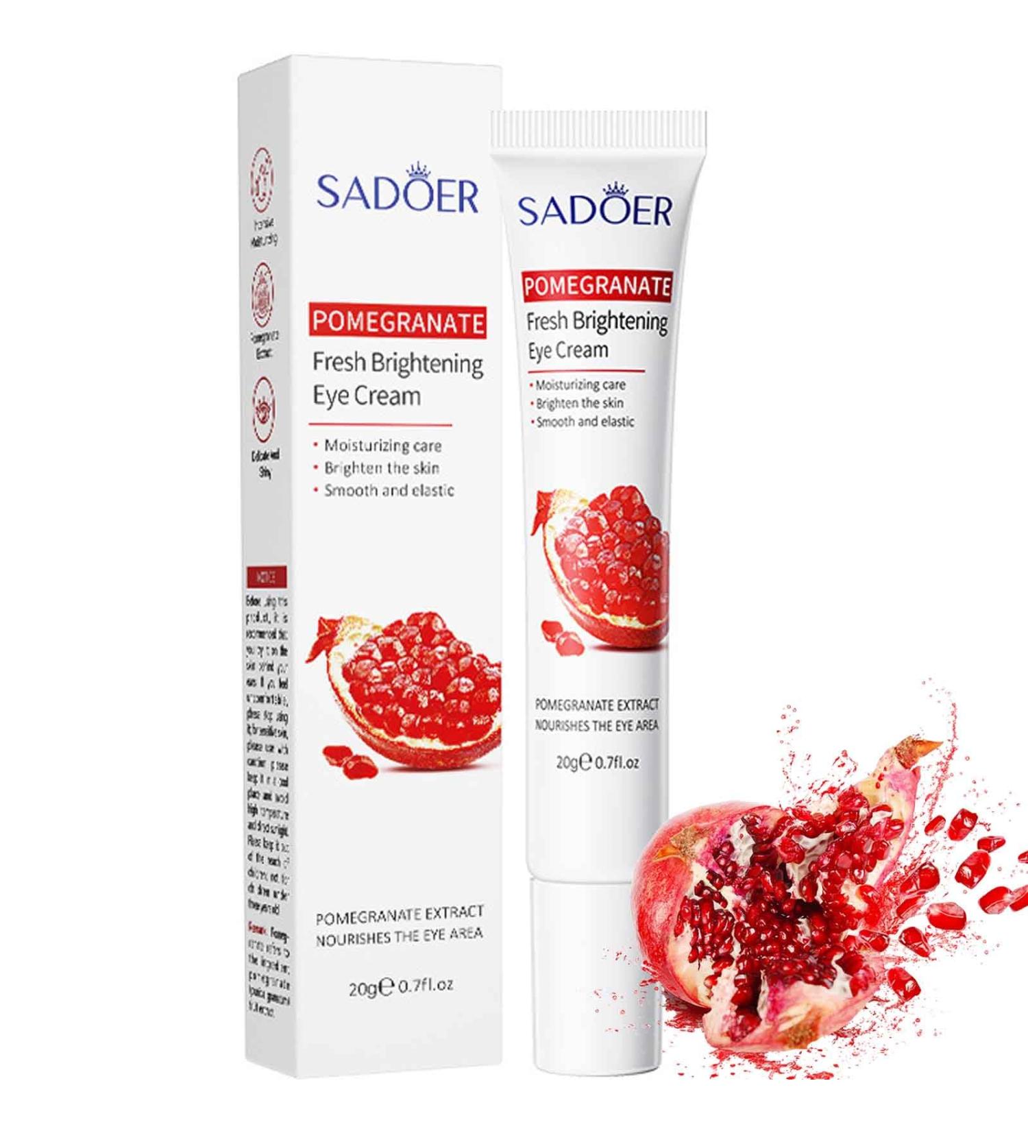 Brightening Eye Cream Hydrating Pomegranate Natural Ingredients Moisturiser for Dark Circles and Puffy Eyes Tightener Under Eye Repair Cream Eye Bags Remover Wrinkle Filler Eye Serum(20g) - Buy Online on GoSupps.com