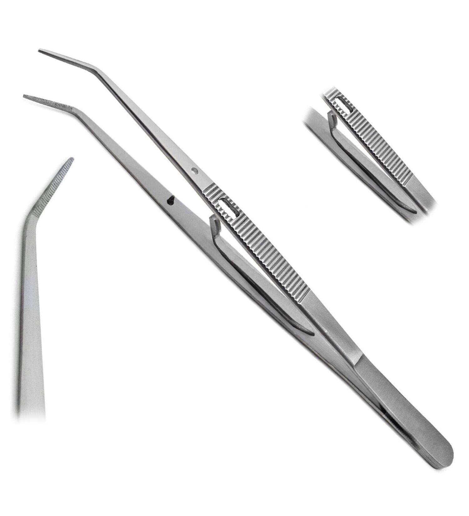 Professional surgical tweezers - medical care anatomical tweezers |Dentist tooth seams op surgical pliers (Self Lock Tweezer)